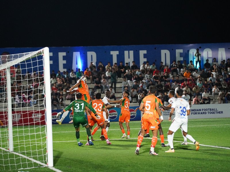 Sreenidi Deccan cruise past Dempo SC to go top of table in the Indian Football League (IFL) 2025-26 at the Deccan Arena in Hyderabad on Wednesday. Photo credit: AIFF