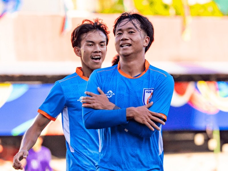 India start SAFF U20 Championship with easy victory over Pakistan at the National Football Stadium in Malé, Maldives, on Thursday. Photo credit: AIFF