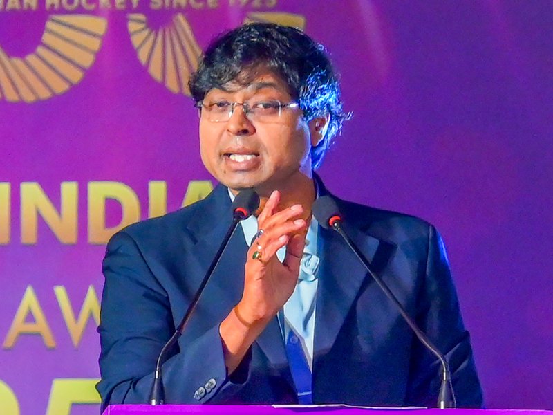 Hockey India President Dilip Tirkey hails historic hockey double, promises full support to the team for Los Angeles Olympics 2028 in Nagoya on Saturday. Photo credit: IANS