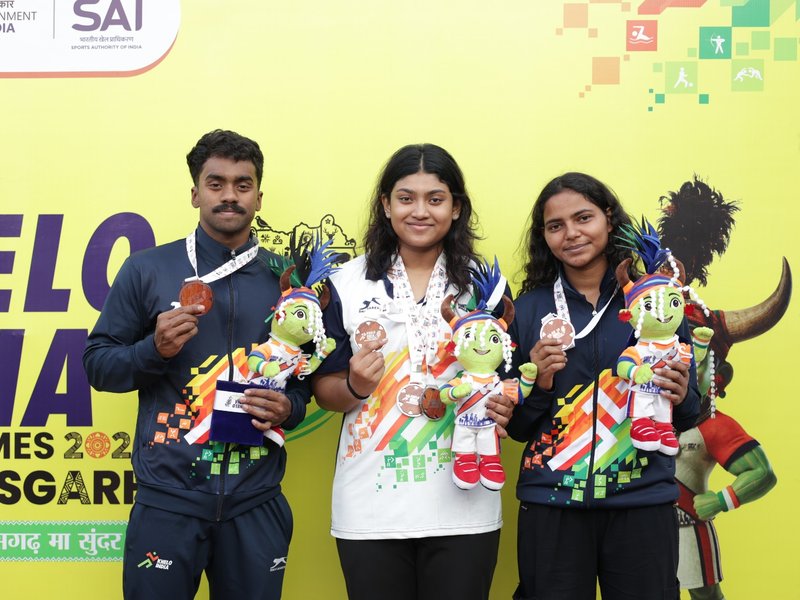 Manikanta helps Karnataka become first state to win over 10 gold medals, Chhattisgarh add one silver and two bronze to their tally on Day 3 of the Khelo India Tribal Games 2026 in Raipur on Friday. Photo credit: KITG 2026
