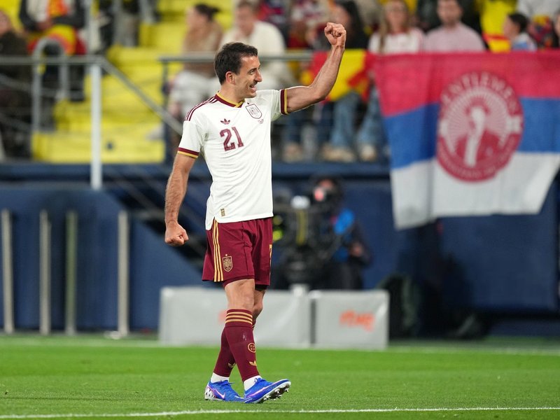 Mikel Oyarzabal at the double as Spain beat Serbia in pre-World Cup friendly in Madrid. Photo credit: FIFA 