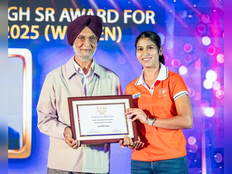 I owe it to my teammates, says Navneet Kaur as she reflects on winning Hockey India Balbir Singh Sr. Award for Player of the Year (Women) in the Hockey India 8th Annual Awards 2025 in New Delhi on Friday. Photo credit: Hockey India