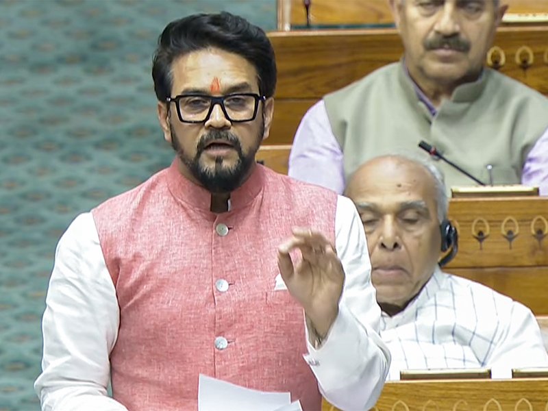 New Delhi: Bharatiya Janata Party (BJP) MP Anurag Thakur speaks in the Lok Sabha during the second part of the Budget Session of Parliament in New Delhi on Monday, March 30, 2026. (Photo: IANS/Video Grab/Sansad TV)