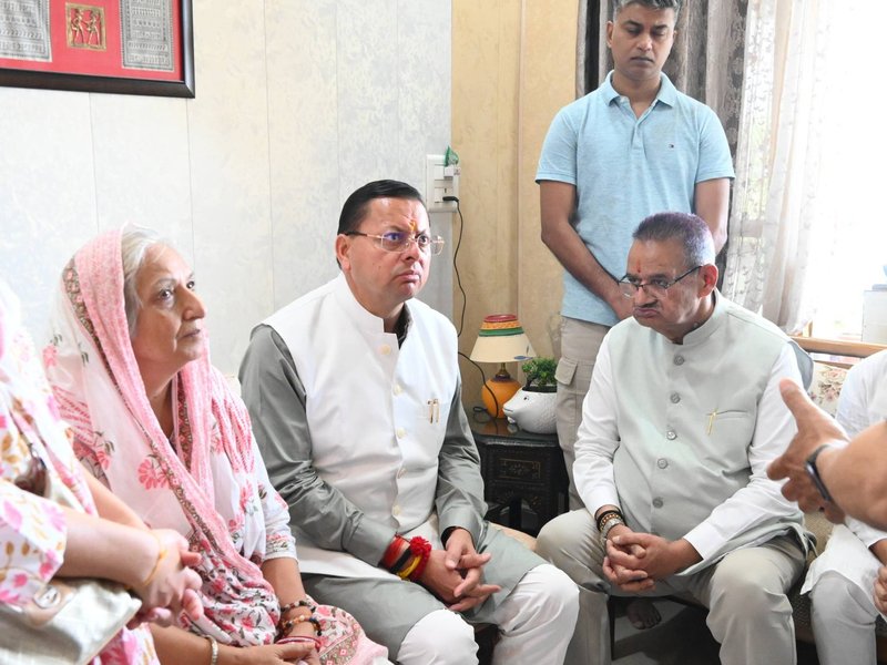 CM Dhami pays last respects to ex-Army officer killed in Dehradun, assures strict action
