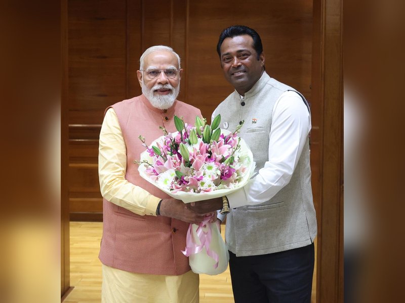 'Honoured to be part of your team: Leander Paes meets PM, Modi after joining BJP (Credit: X/Narendra Modi)