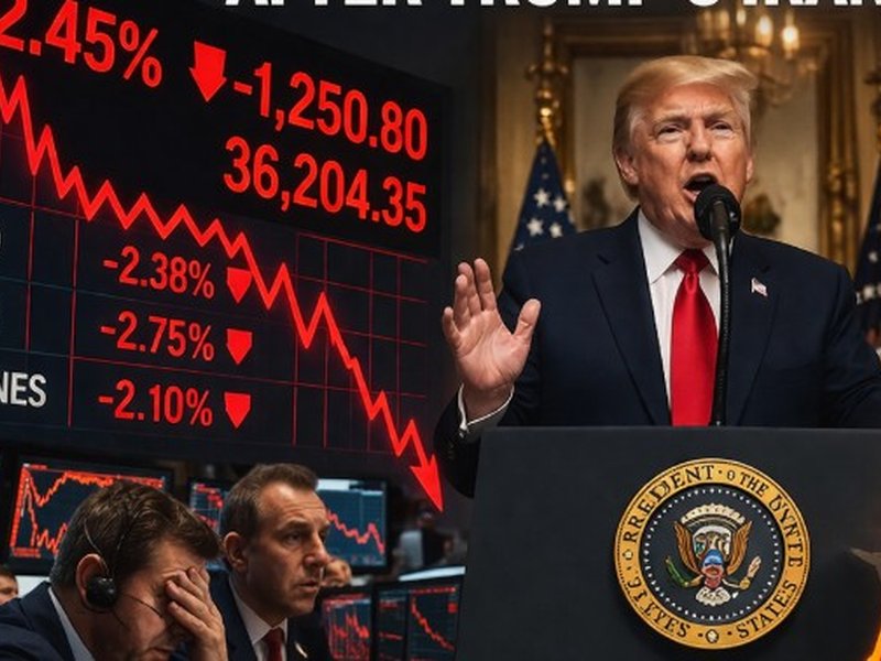 Stocks fall, oil prices jumps after Trump's Iran speech