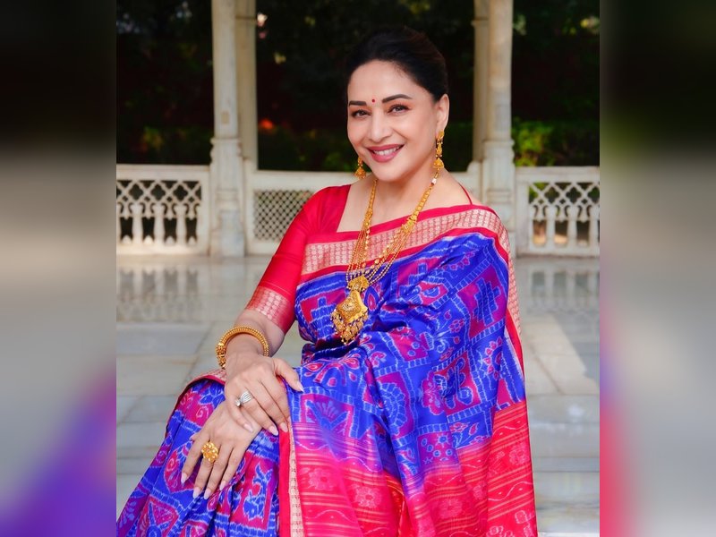 Madhuri Dixit flaunts Odisha weaves, calls them ‘stories woven with love’