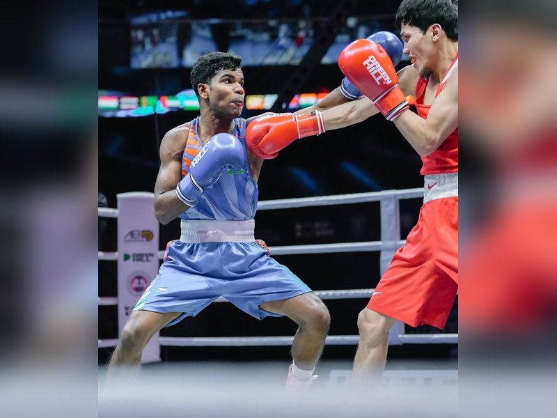 Vishvanath Suresh stuns World No. 1 Sanzhar Tashkenbay; Ankushita, Narender advance to semis of the Asian Boxing Championships 2026 in Ulaanbaatar, Mongolia. Photo credit: Asian Boxing