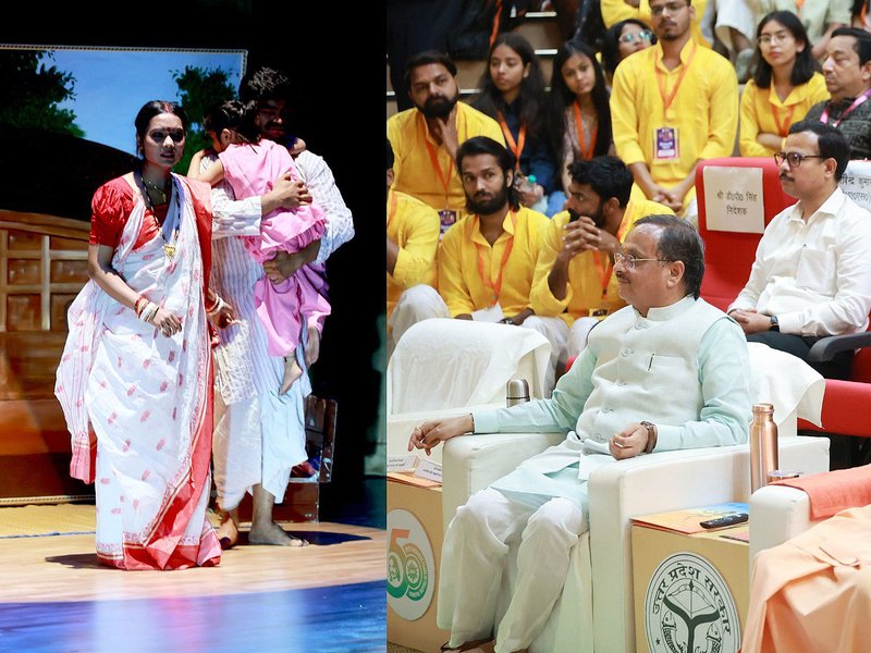 सीएम योगी ने देखी ‘आनंद मठ’ की नाट्य प्रस्तुति, कलाविदों और पूर्व छात्रों को किया सम्मानित 