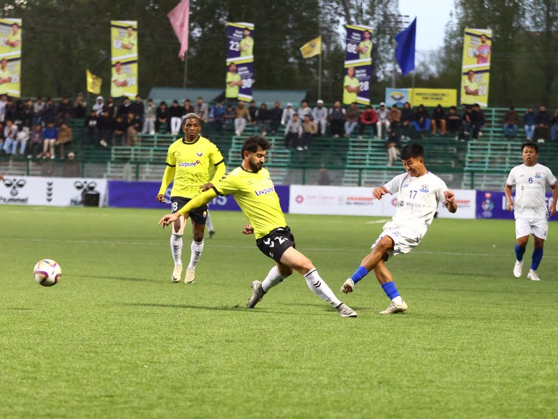 Chanmari FC edge Real Kashmir FC in the Indian Football League (IFL) 2025-26 at the TRC Stadium in Srinagar on Monday. Photo credit: AIFF