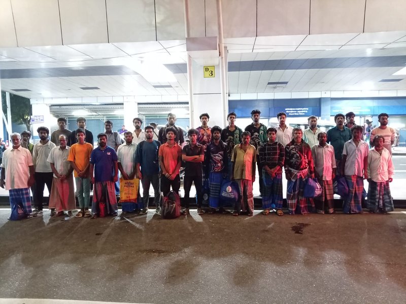 30 Indian fishermen repatriated from Sri Lanka, return journey underway