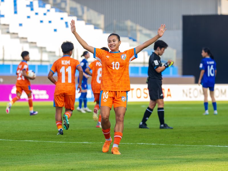 India defeat Chinese Taipei in their final Group C match to keep knockout stage hopes alive in the AFC U20 Women’s Asian Cup 2026 at the Pathum Thani Stadium in Pathum Thani, Thailand, on Wednesday. Photo credit: AIFF