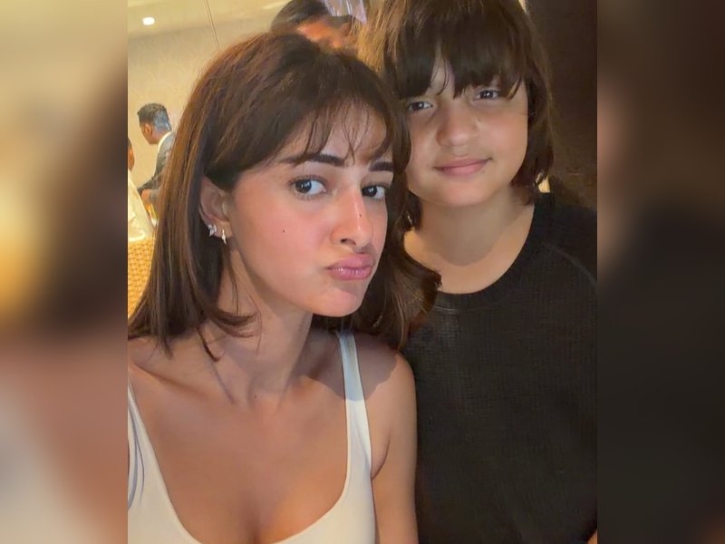 Ananya Panday strikes a pose with Shah Rukh Khan’s little boy AbRam