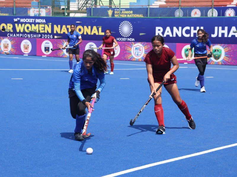 Odisha, MP, UP, Jharkhand reach win, reach semifinals of the 16th Hockey India Sub Junior Women National Championship 2026 in Ranchi, Jharkhand, on Thursday. Photo credit: Hockey India