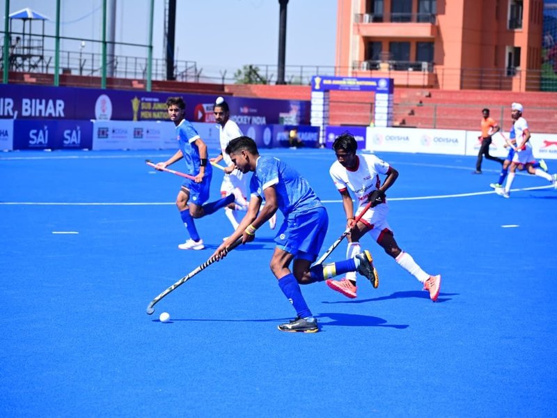 Madhya Pradesh face UP in Men’s final; girls will take on Jharkhand in women’s summit clash in Rajgir, Bihar, on Sunday. Photo credit: Hockey India 