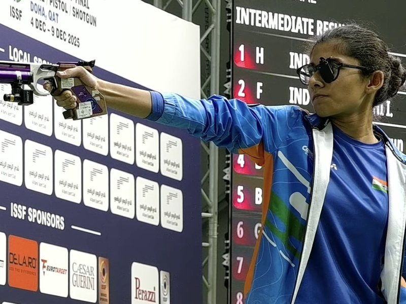 Sainyam records best-ever WC finish in the women’s 10m air pistol final in the International Shooting Sport Federation (ISSF) World Cup Rifle/Pistol in Grenada Spain on Saturday. Photo credit: NRAI