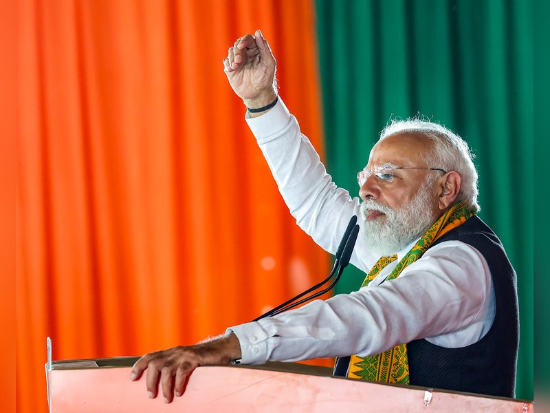 Siliguri: Prime Minister Narendra Modi addresses a massive public meeting ahead of the West Bengal Assembly elections in Siliguri on Sunday, April 12, 2026. (Photo: IANS/PMO)