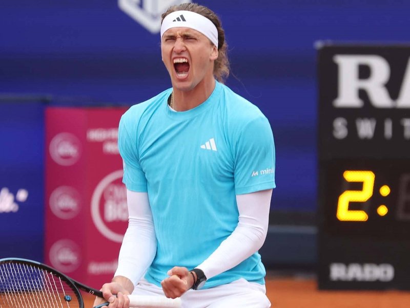 Alexander Zverev digs deep to overcome Miomir Kecmanovic in decider to advance to the second round at the Munich Open clay court event on the ATP Tour in Munich on Tuesday. Photo credit: ATP