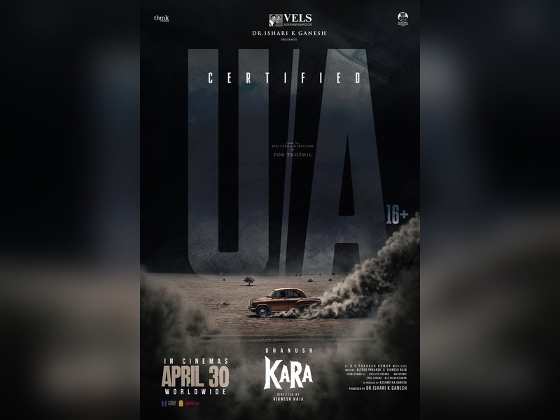 Dhanush-starrer 'Kara' cleared for release with a U/A certificate (Photo Credit: Vels Film International/X)