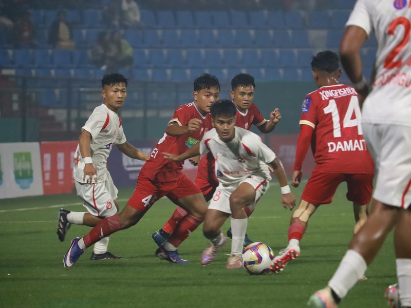 Shillong Lajong hit Aizawl FC for six in a dominant display in the Indian Football League 2025-26 at the SSA Stadium in Shillong on Saturday. Photo credit: AIFF