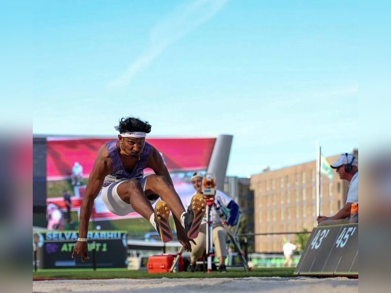 Selva Prabhu clinches triple jump title at Oregon Team Invitational