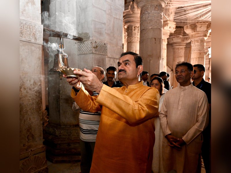 Gautam Adani offers prayers at Taranga Jain Temple on Akshaya Tritiya