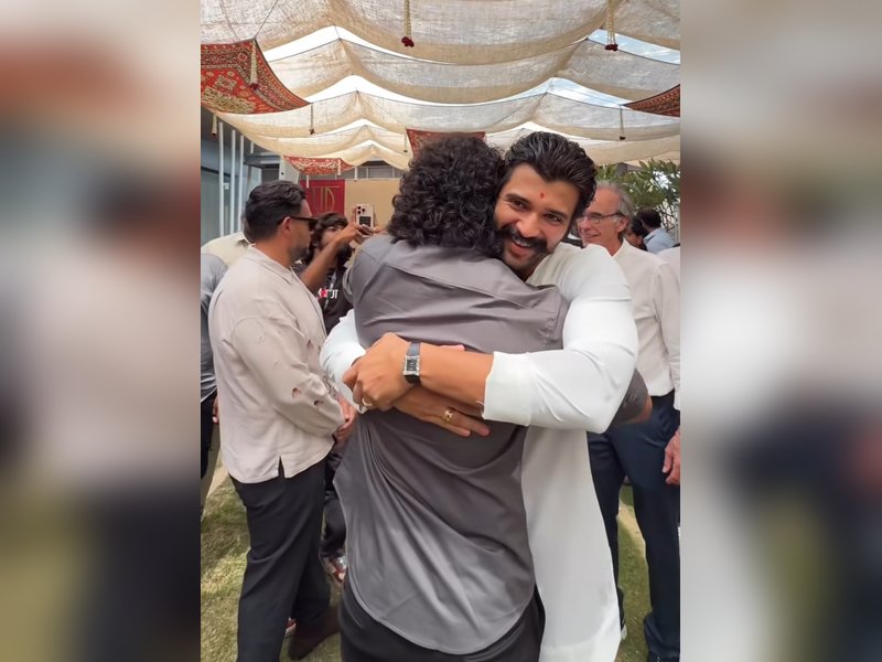 Nani attends the pooja ceremony for Vijay Deverakonda & Shouryuv’s next