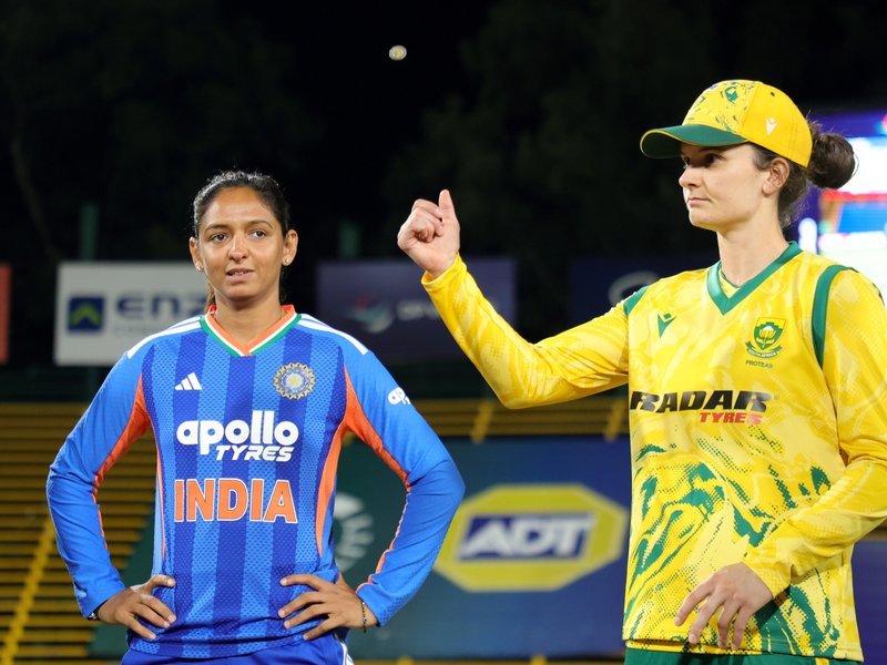 Bharti Fulmali and Kashvee Gautam come in for India as South Africa elect to bowl first in the third women’s T20I at the Wanderers Stadium in Johannesburg on Wednesday. Photo credit: BCCI Women/X & ProteasWomenCSA/X