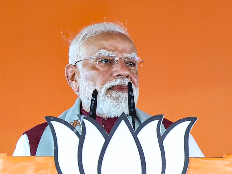 Nadia: Prime Minister Narendra Modi speaks during a public meeting as a part of his election campaign in Krishnanagar, West Bengal, Thursday, April 23, 2026. (Photo: IANS/PMO)