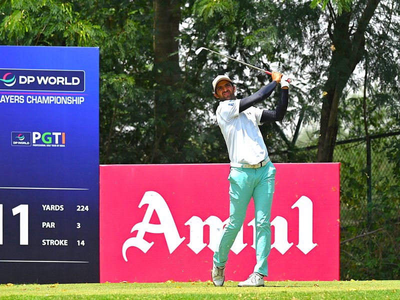 Dhruv Sheoran extends his lead by three shots in PGTI Players Championship at the Classic Golf & Country Club in Nuh, Haryana, on Thursday. Photo credit: PGTI