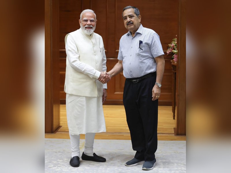 Newly appointed NITI Aayog’s Vice Chairman Ashok Lahiri meets PM Modi