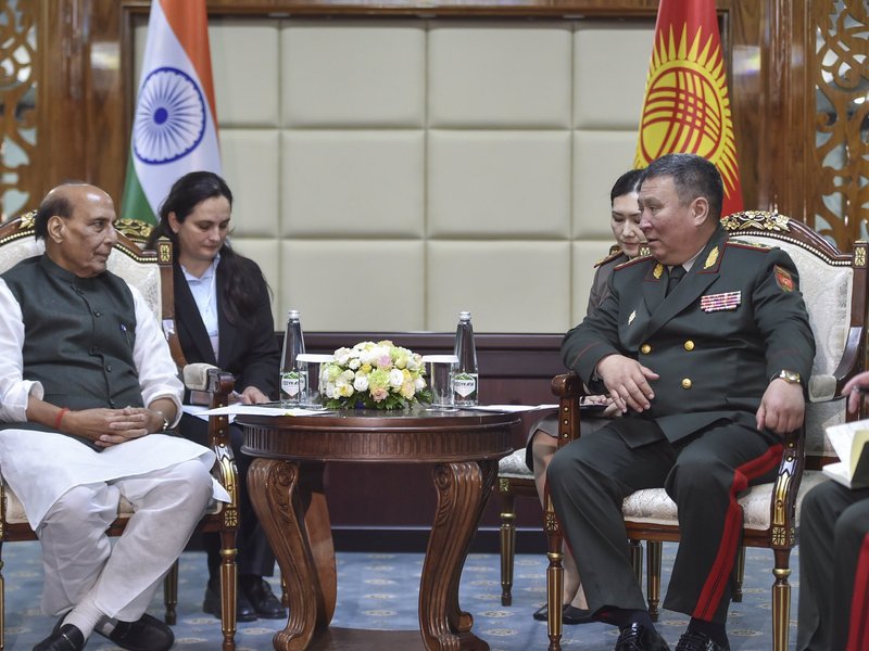 Rajnath Singh discusses defence cooperation with counterparts from Kyrgyzstan, Kazakhstan 