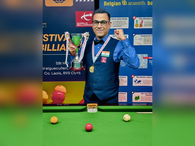 India's Sourav Kothari outplays Advani to defend World Billiards title; Dr Mansukh Mandaviya congratulates him for winning the title in the final played in Carlow, Ireland, on Wednesday. Photo credit: Dr Mansukh Mandaviya/X