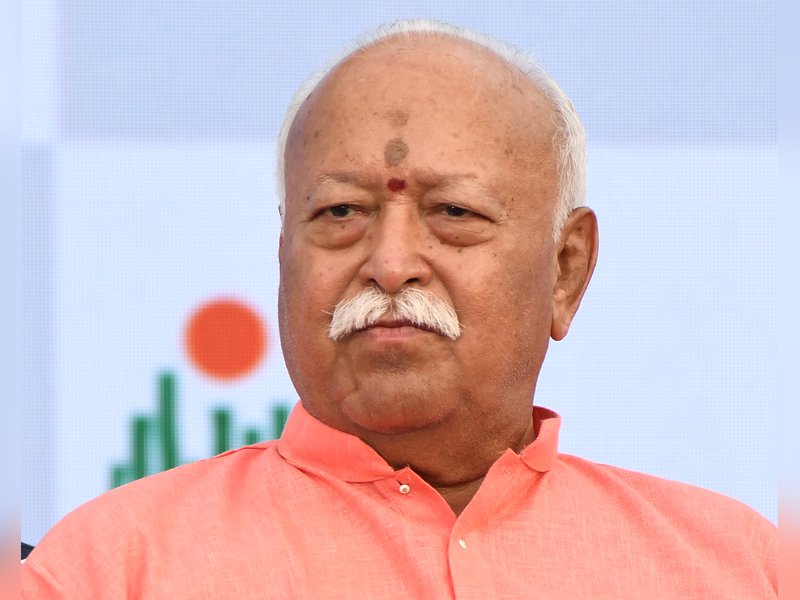Mumbai: RSS Chief Mohan Bhagwat during the Karmayogi Ekal Shikshak Melava 2026 and the Karmayogi Puraskar Vitran Sohala organised by the Kai Laxmanrao Mankar Smruti Sanstha in Mumbai, Saturday, May 02, 2026. (Photo: IANS)