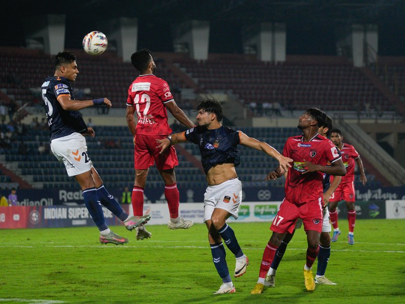 Parthib Gogoi’s late strike helps NorthEast United edge Inter Kashi 3-2 in Indian Super League (ISL) 2025-26 at the Indira Gandhi Athletic Stadium in Guwahati on Saturday. Photo credit: AIFF