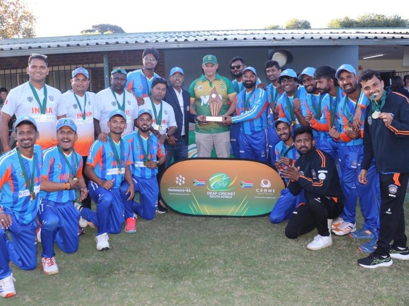 India Deaf cricket team sweep South Africa 3-0 in T20Is, 2-0 in ODIs