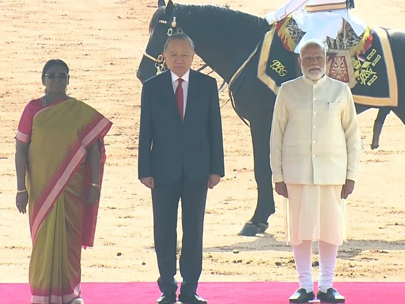 Vietnam's Prez To Lam accorded ceremonial welcome at Rashtrapati Bhavan