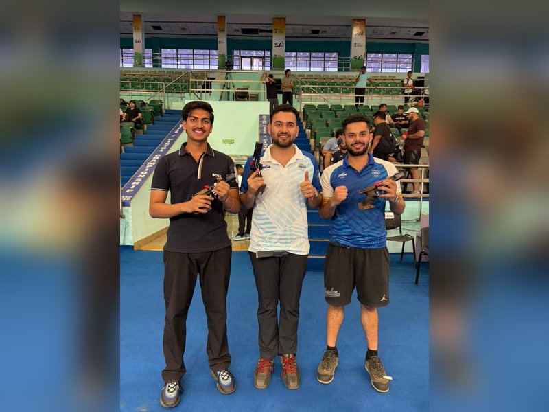 Anish Bhanwala wins 25m Rapid Fire Pistol gold at KSS Memorial Shooting C'ship (Credit: NRAI)