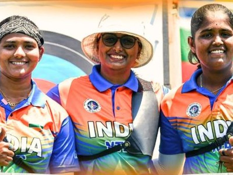 ‘Golden Grit, Fearless Spirit’: Mandaviya hails Indian women’s recurve team after World Cup gold in Shanghai. Photo credit: SAI Media/X