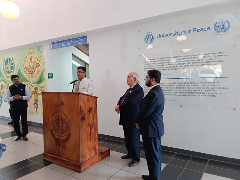 Costa Rica: MoS Pabitra Margherita inaugurates Vasudhaiva Kutumbakam Wall in University of Peace 