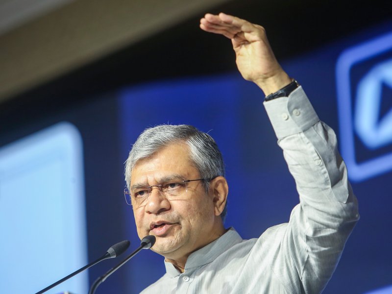 New Delhi: Union Minister Ashwini Vaishnaw speaks during the CII Annual Business Summit 2026 in New Delhi on Monday, May 11, 2026. (Photo: IANS/Prem Nath Pandey)
