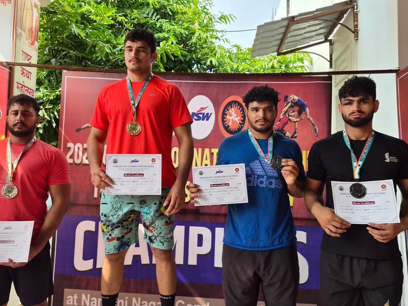Men's Greco-Roman events conclude; women's wrestling knockout stage underway in the Senior Open Ranking Tournament 2026 at Nandininagar Mahavidyalaya, Gonda, on Tuesday.  Photo credit: WFI
