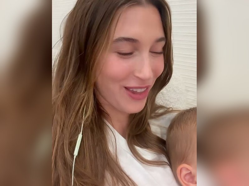 Hailey Bieber calls son Jack Blues her ‘personal snack machine’ in adorable video