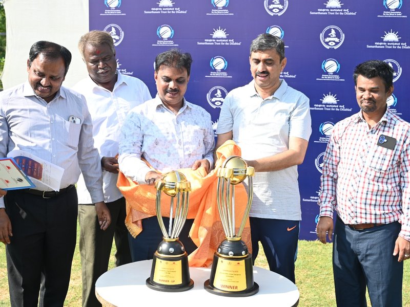 Karnataka Men’s Cricket Tournament for the Blind reaches the semifinal stage, to be played in Bengaluru. Photo credit: Samarthanam Trust. 