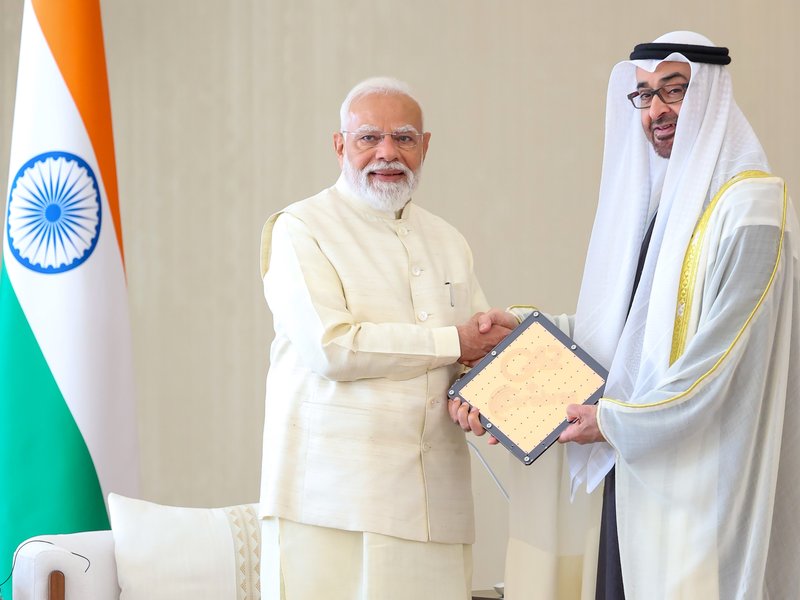Abu Dhabi: Prime Minister Narendra Modi holds delegation-level talks with UAE President Sheikh Mohamed bin Zayed Al Nahyan in Abu Dhabi, UAE, on Friday, May 15, 2026. (Photo: IANS/PMO)