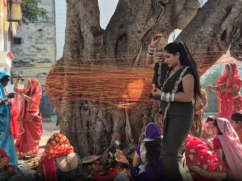 वट सावित्री व्रत पर सुहागिन महिलाओं ने की बरगद के पेड़ की पूजा, पति की लंबी उम्र की कामना