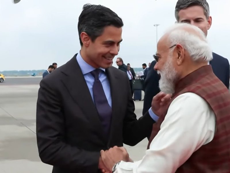 Netherlands PM Jetten sees off PM Modi at airport as he emplanes for Sweden
