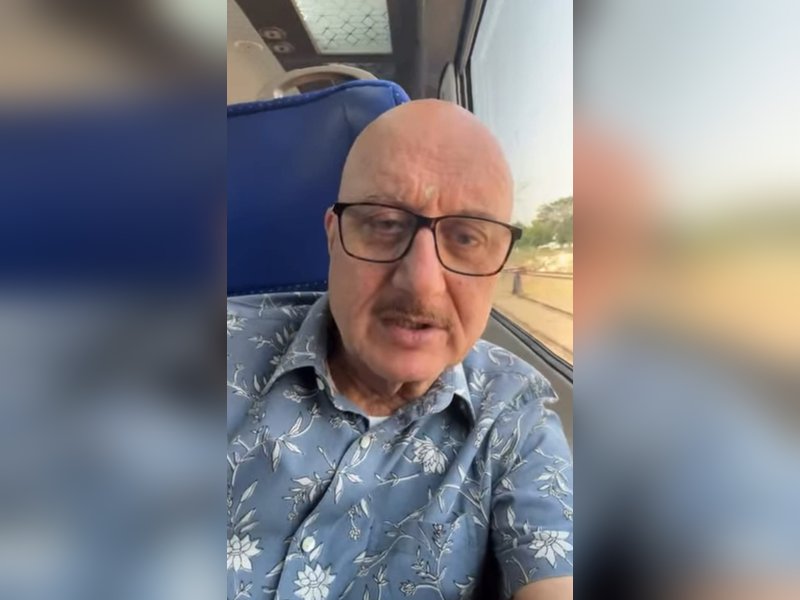 Anupam Kher boards train to Delhi in support of PM Modi’s fuel-saving appeal 