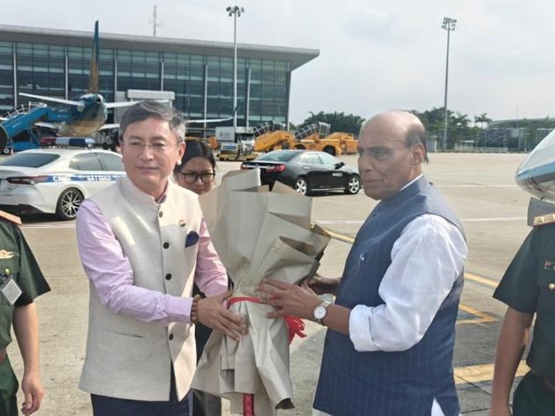 Defence Minister Rajnath Singh arrives in Hanoi on two-day Vietnam visit