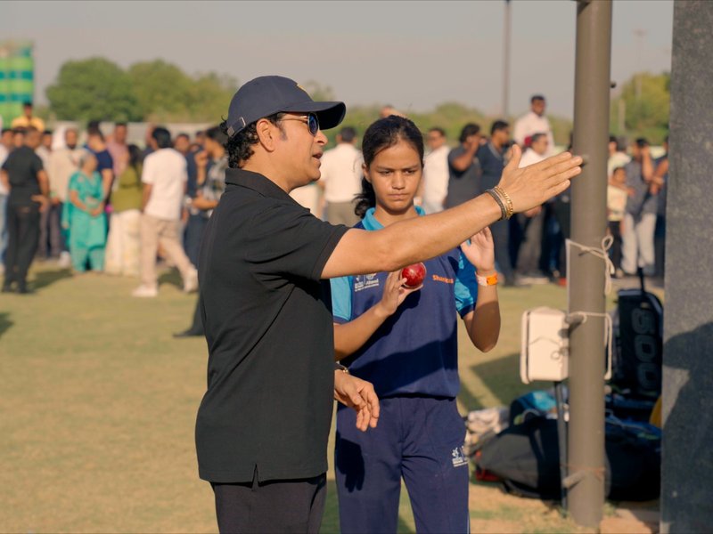 Young athletes share field with Sachin Tendulkar during special visit to SRT10 Altevol Sports Academy in Ahmedabad